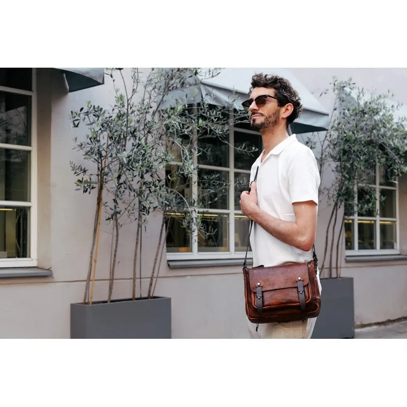 Italian Full Grain Leather Messenger Bag - Persuasion