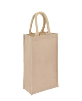 Jute Wine Bag - 2 Bottle - Plain Bag