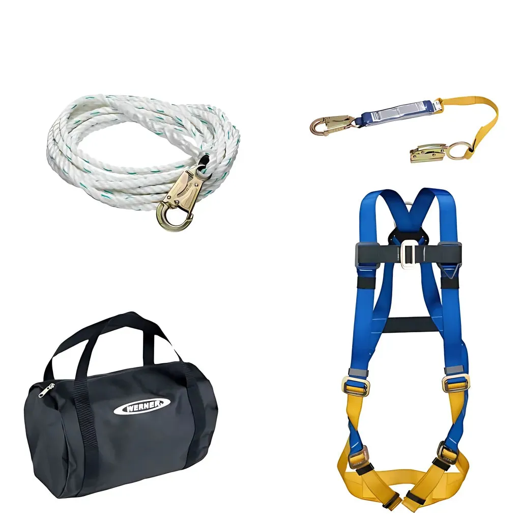 K111204 Roofing Kit, 50ft Basic, Pass-thru Buckle Harness, Duffel Bag