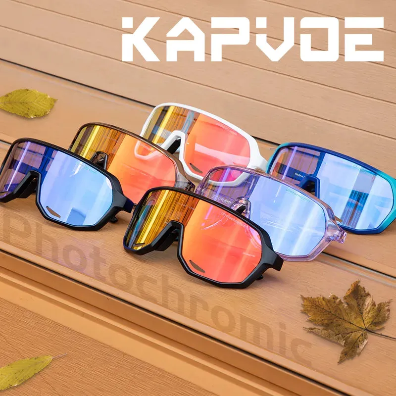 Kapvoe Cycling Glasses Photochromic MTB Road Bike Glasses UV400 Protection Sunglasses Ultra-light Sport Safe Eyewear Equipment