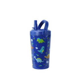 Kids Tumbler with Straw Lid | 14oz | Blue Dinosaur