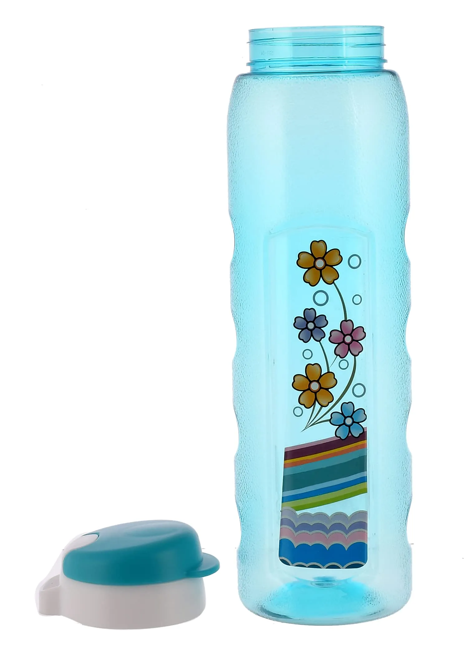 Kuber Industries Plastic Water Bottle With Sipper- 1 Litre, Pack of 4 (Purple & Sky Blue & Black & Green)