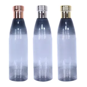 Kuber Industries Water Bottle | Plastic Water Bottles | Refrigerator Water Bottles | Fridge Water Bottles | Drinking Water Bottle | 1 LTR Water Bottle | Set of 3 | Black