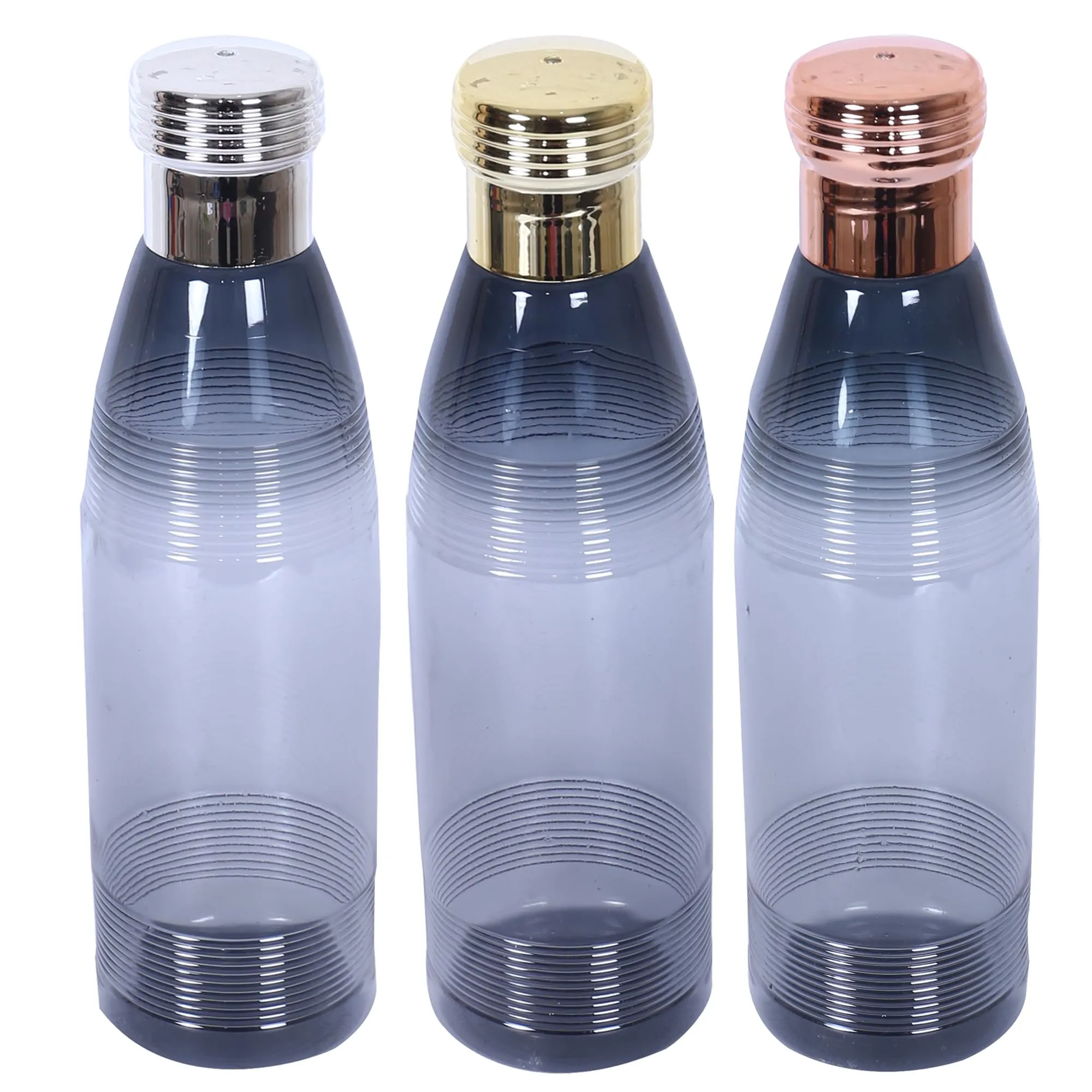 Kuber Industries Water Bottle | Plastic Water Bottles | Refrigerator Water Bottles | Fridge Water Bottles | Drinking Water Bottle | 1 LTR Water Bottle | Set of 3 | Black