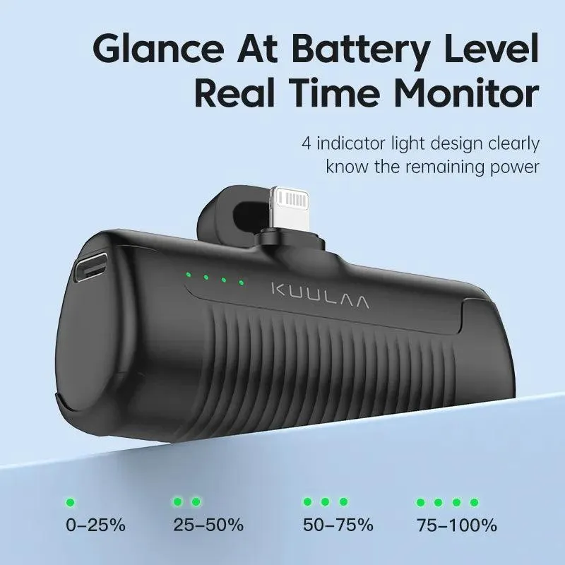 KUULAA Compact Mini Power Bank: Fast Charging Portable Charger for iPhone & Android Devices