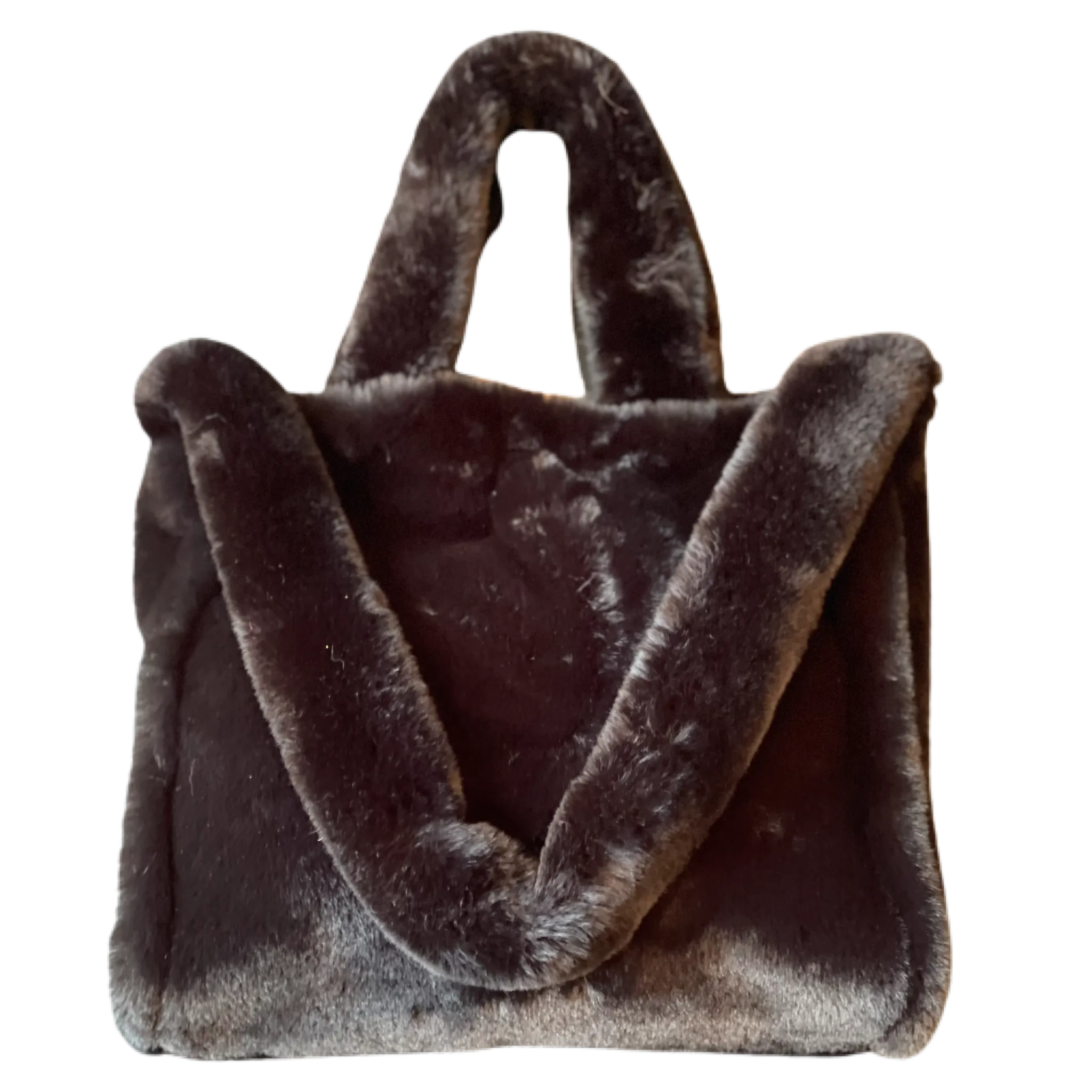 Large Messenger Tote Faux Fur Bag