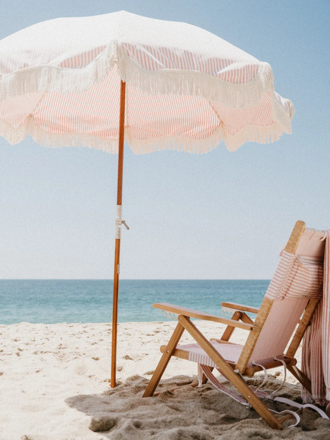 Lauren's Pink Stripe Premium Beach Umbrella