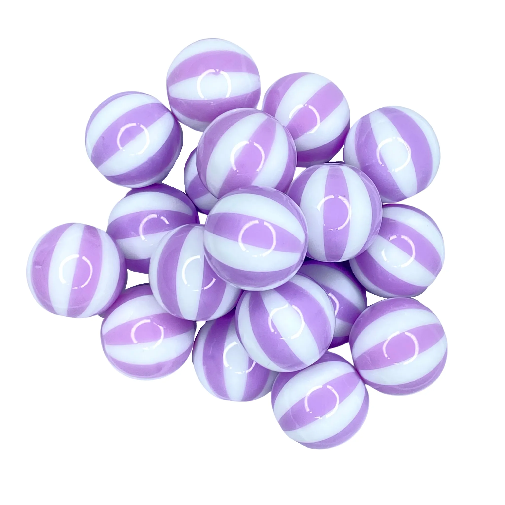 LAVENDER / WHITE BEACH BALL 20mm - 11409