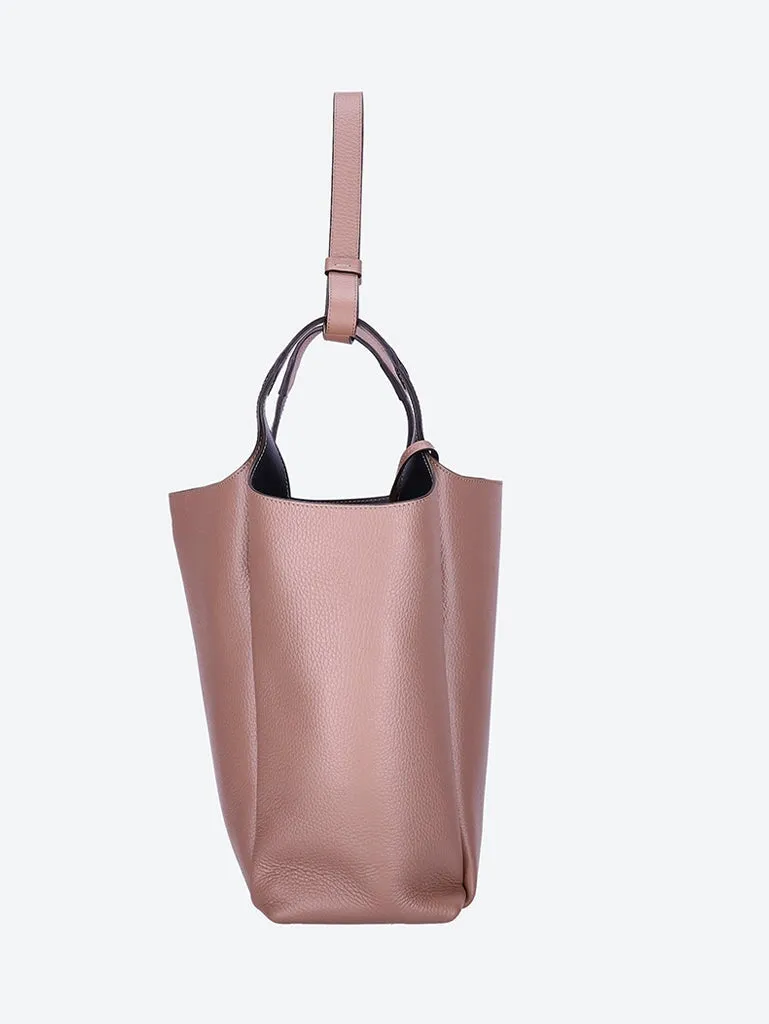 Leather bucket medium bag