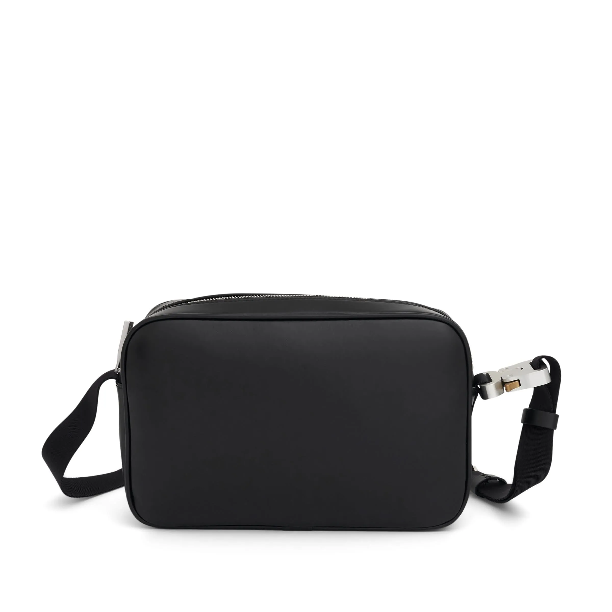 Leather Buckle Crossbody Bag in Black