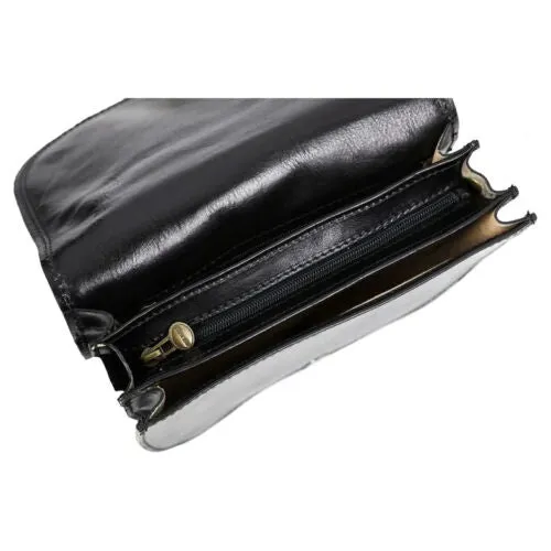 Leather Crossbody Bag - Black