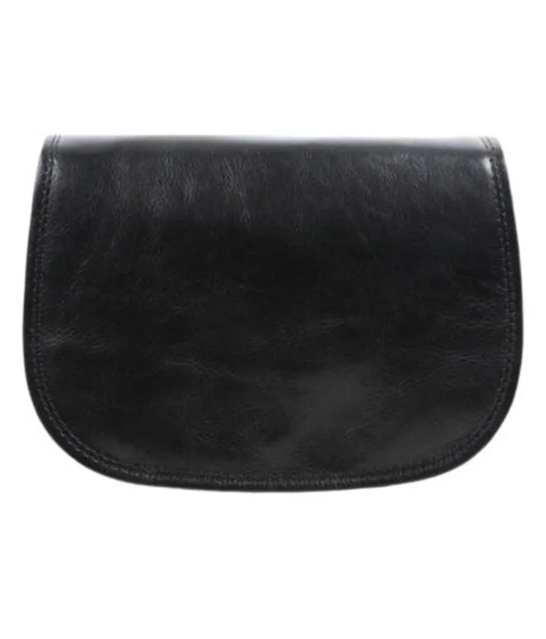 Leather Crossbody Bag - Black