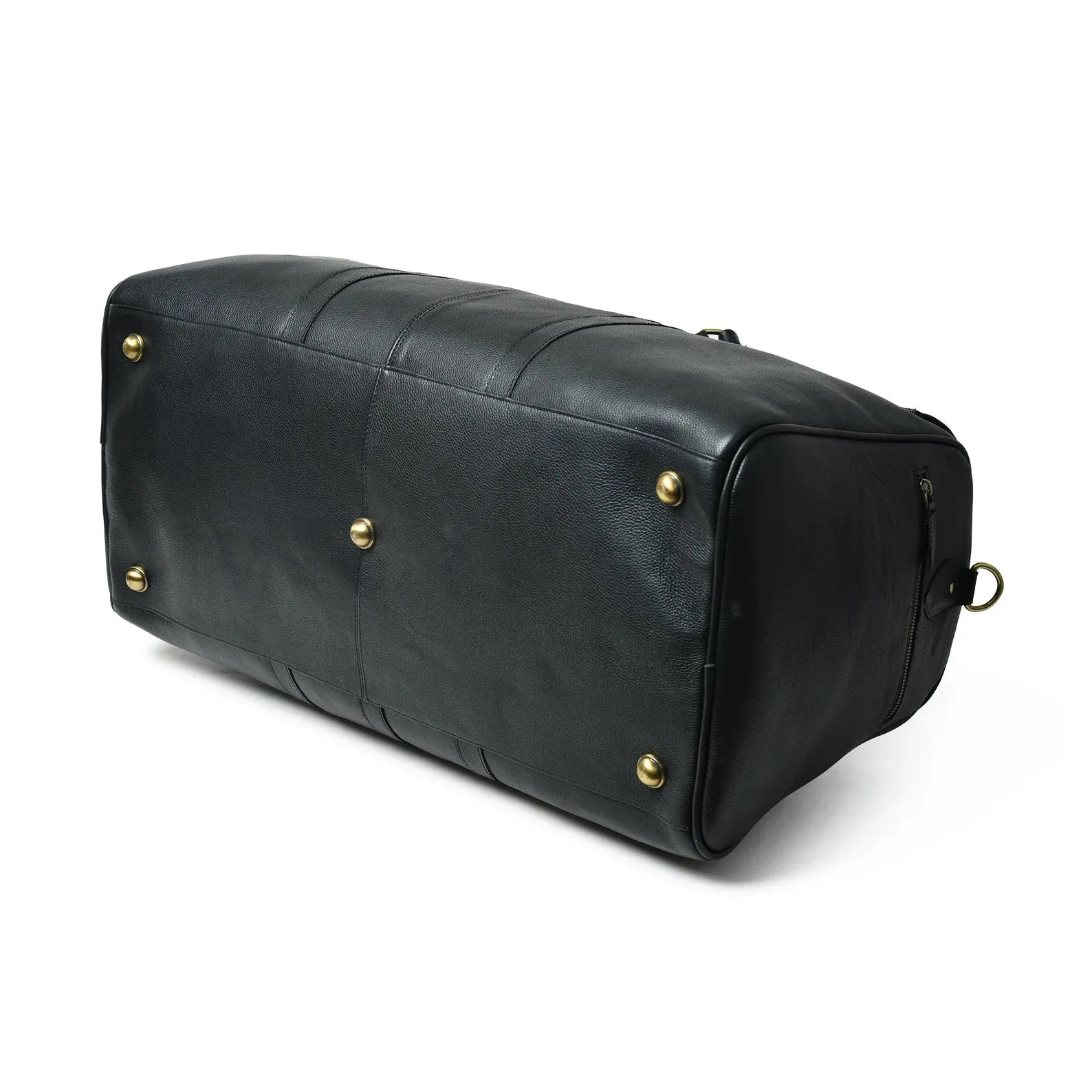 Leather Duffle Bag | Full Grain Black Leather Weekender Bag