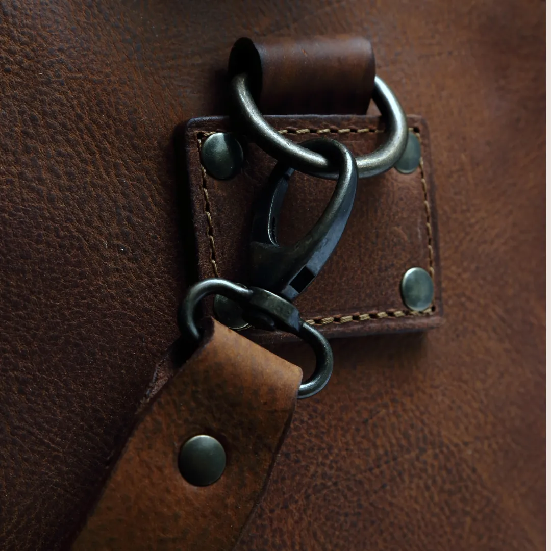 Leather Duffle in  Heritage Brown Mod 123