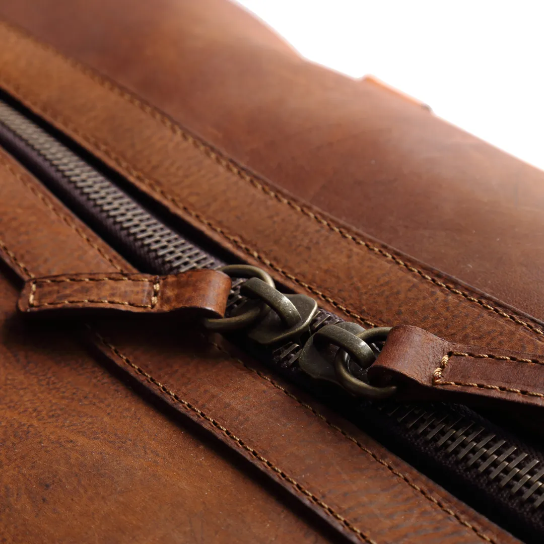 Leather Duffle in  Heritage Brown Mod 123