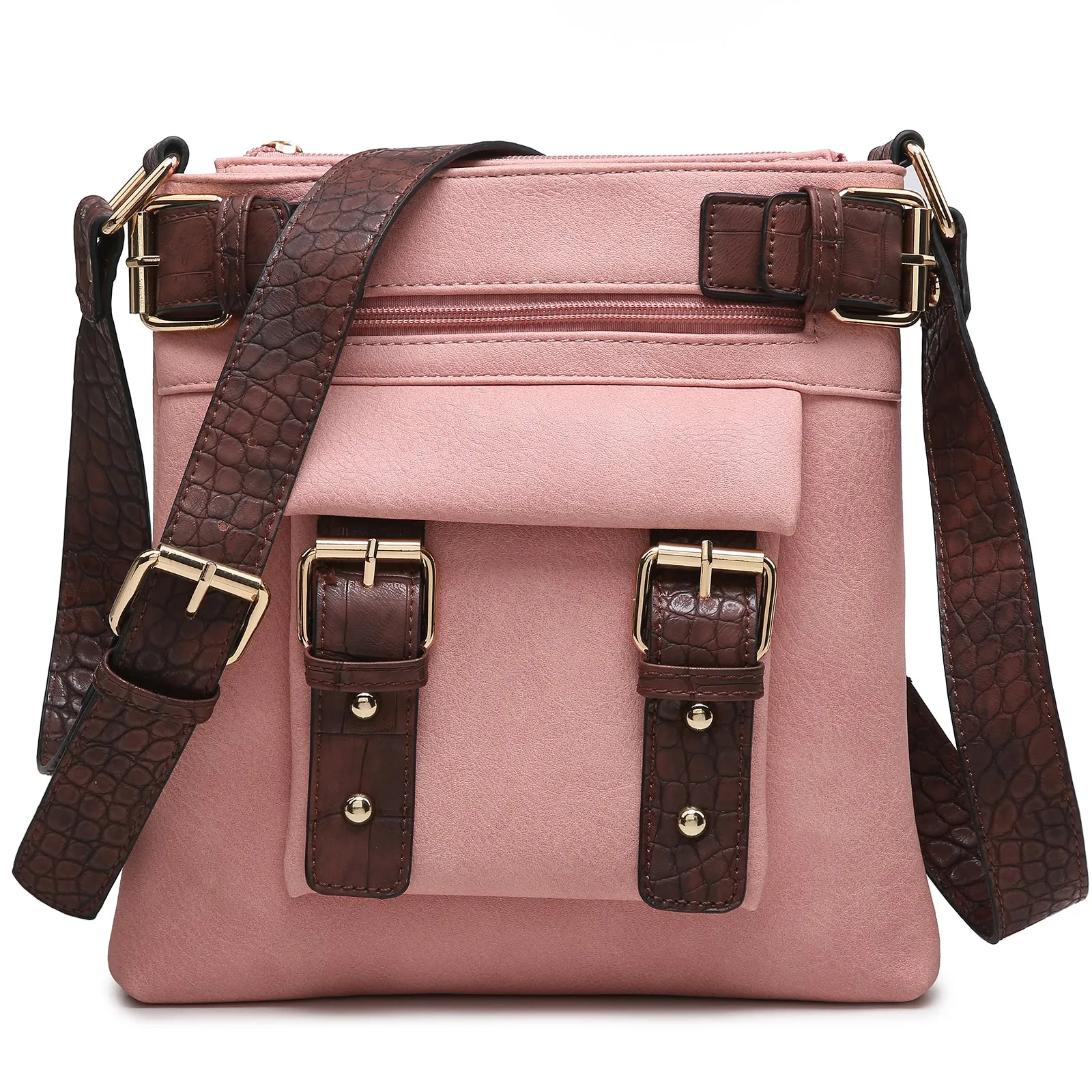 Leather Messenger Crossbody Bag