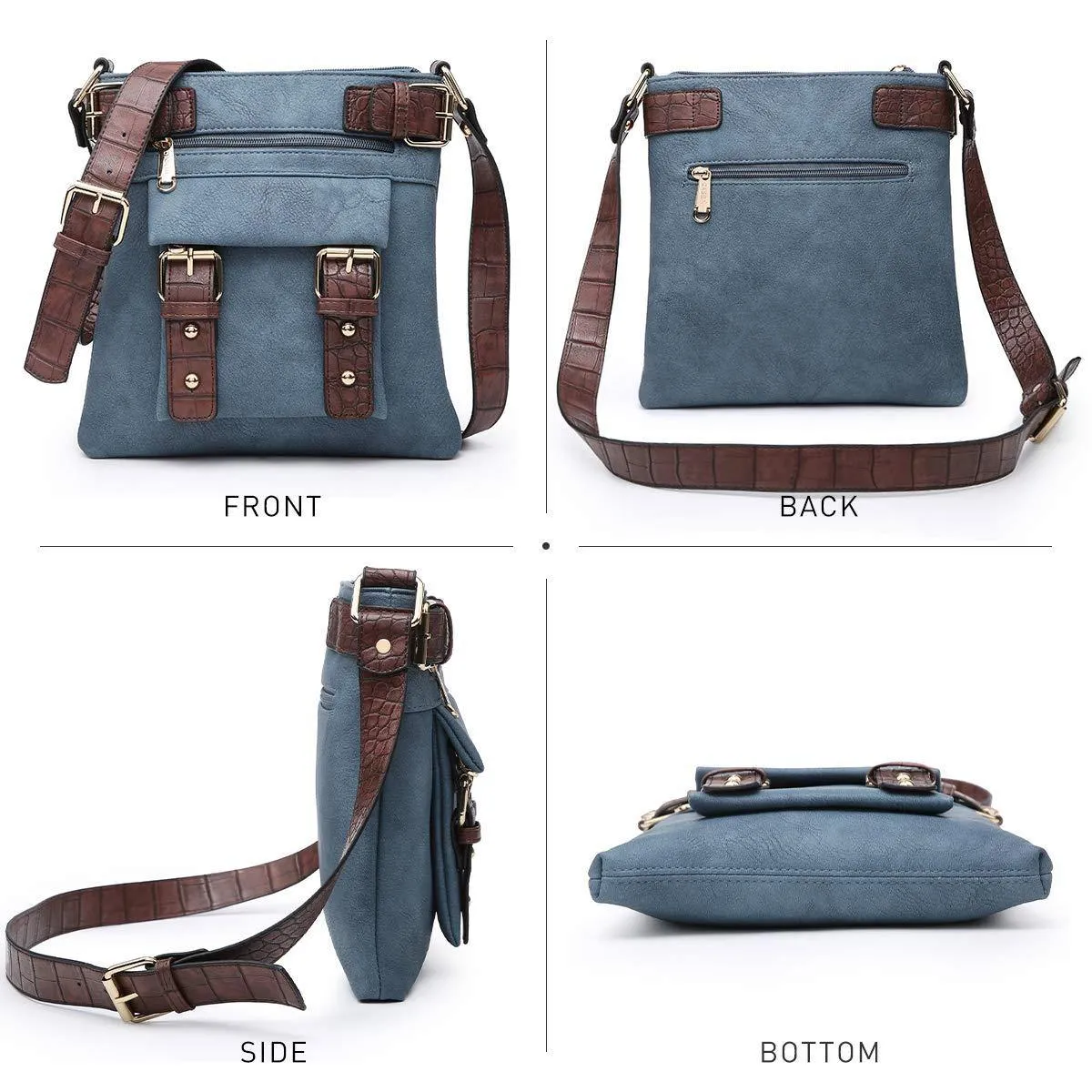 Leather Messenger Crossbody Bag