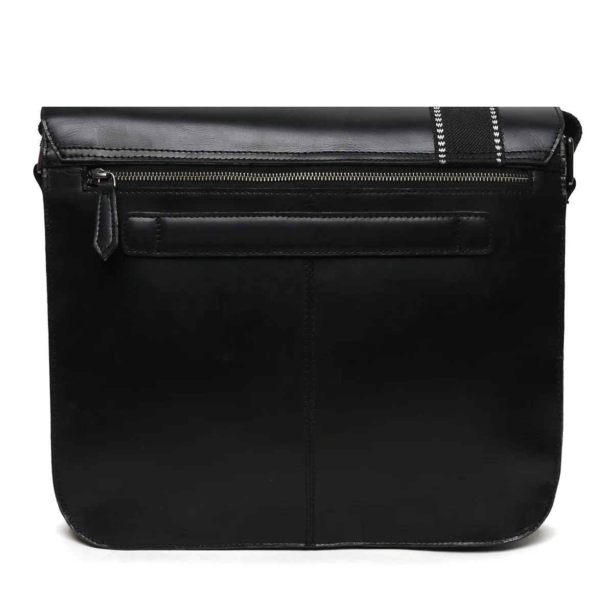 Lebanta | Black Leather Messenger Bag By Brune & Bareskin