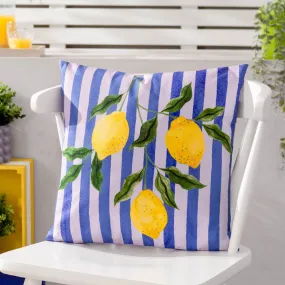 Lemons Outdoor Cushion Blue