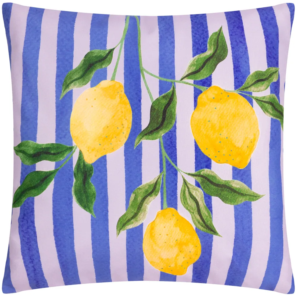 Lemons Outdoor Cushion Blue