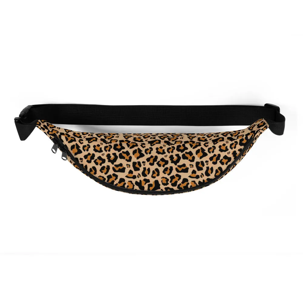 Leopard Fanny Pack, Animal Print Cheetah Women Waist Hip Bum Bag 90s Designer Belt Hip Waist Shoulder Bag