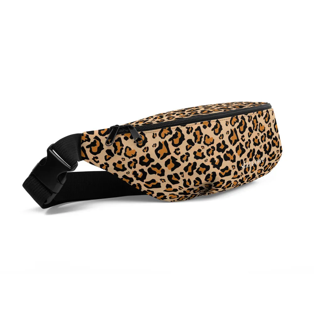 Leopard Fanny Pack, Animal Print Cheetah Women Waist Hip Bum Bag 90s Designer Belt Hip Waist Shoulder Bag