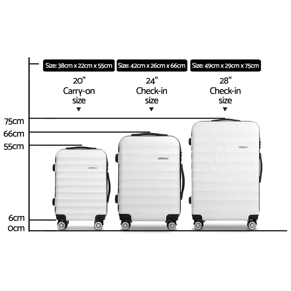 Lightweight 3pcs Hardshell Spinner Luggage Set TSA Locks - Wanderlite