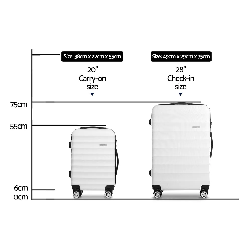 Lightweight Hard Shell Luggage Set, TSA Locks, Dual Wheels - Wanderlite