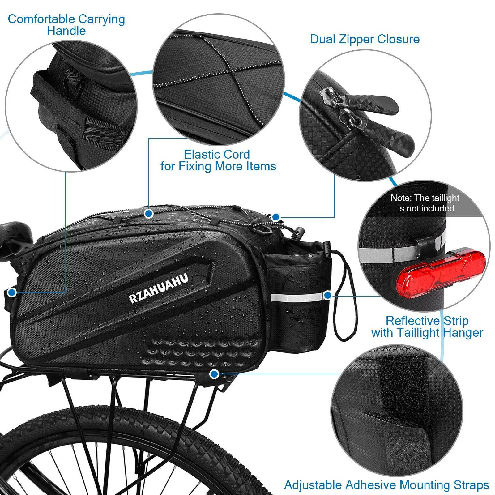 LIXADA 10L Bicycle Rear Seat Bag Waterproof Cycling Bike Rack Trunk Cargo Bag Pannier Bag Handbag Multifunctional Shoulder Bag