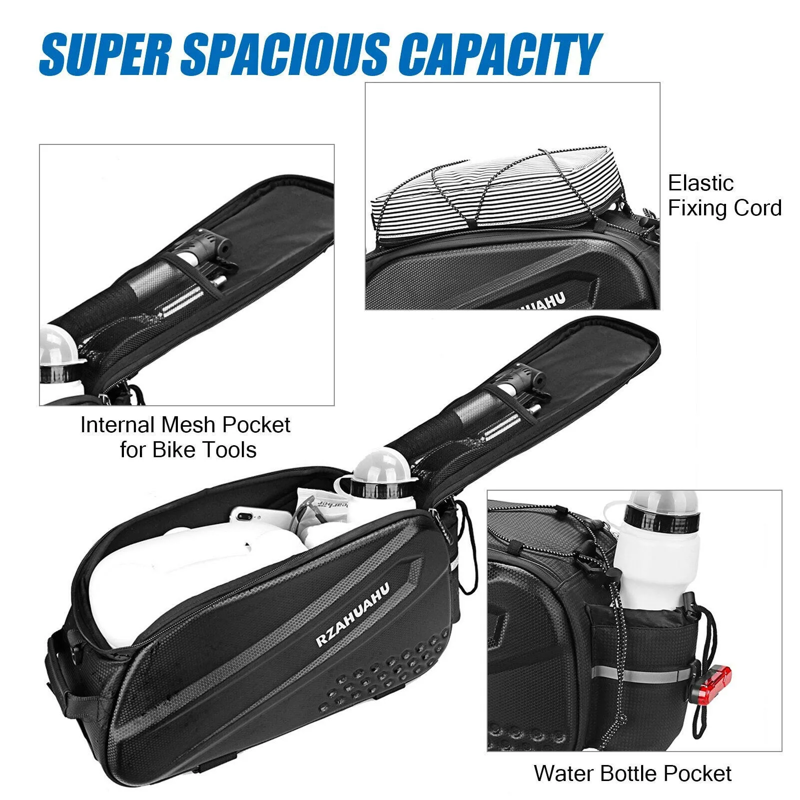 LIXADA 10L Bicycle Rear Seat Bag Waterproof Cycling Bike Rack Trunk Cargo Bag Pannier Bag Handbag Multifunctional Shoulder Bag