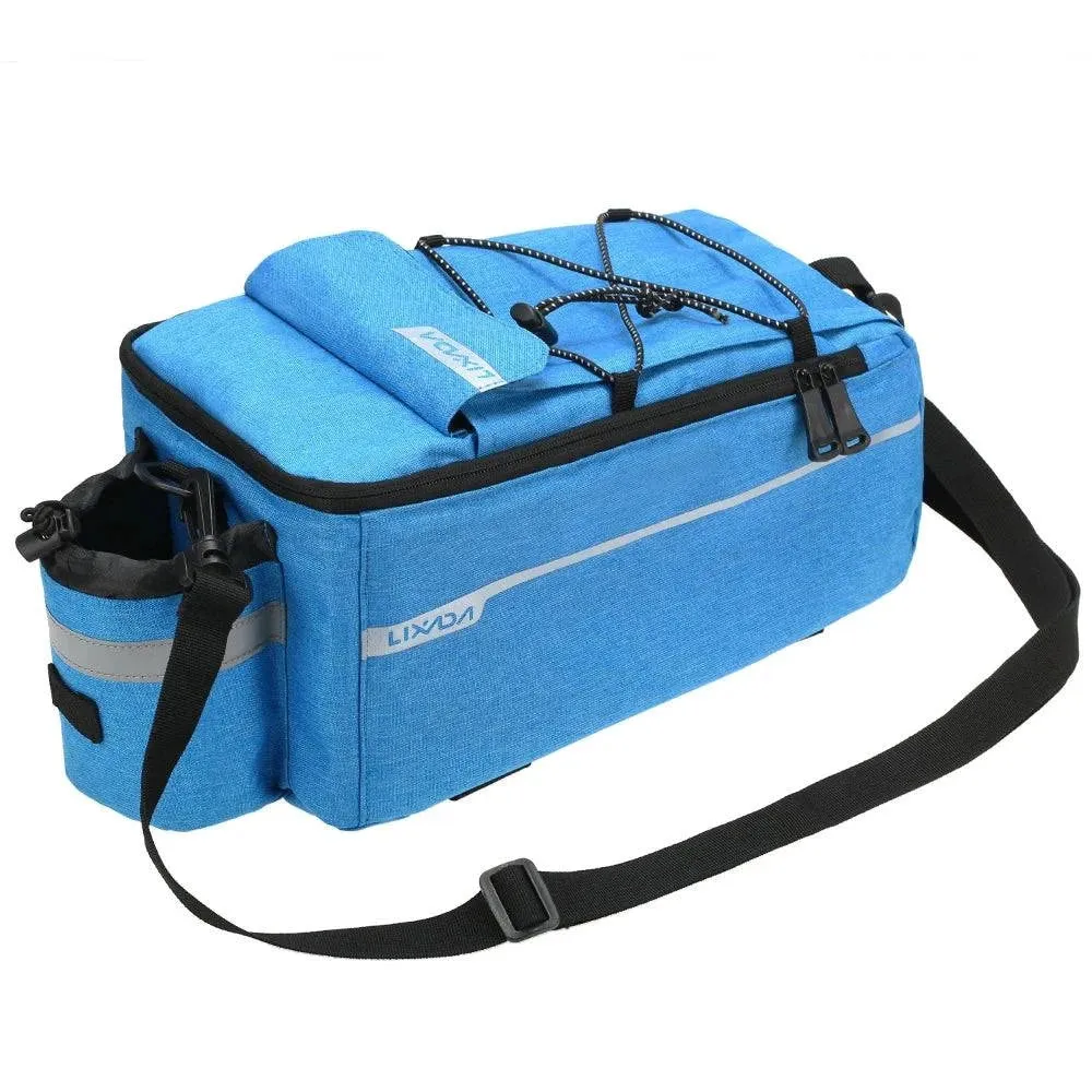 Lixada Insulated Trunk Cooler Bag Cycling Bicycle Rear Rack Storage Luggage Bag Reflective MTB Bike Pannier Bag Shoulder Bag