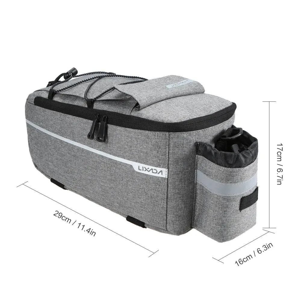 Lixada Insulated Trunk Cooler Bag Cycling Bicycle Rear Rack Storage Luggage Bag Reflective MTB Bike Pannier Bag Shoulder Bag