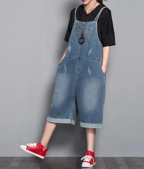 Loose Denim Casual Spring Denim Overall Women Jumpsuits  QYCQ32