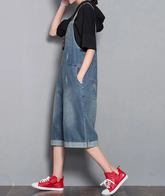 Loose Denim Casual Spring Denim Overall Women Jumpsuits  QYCQ32