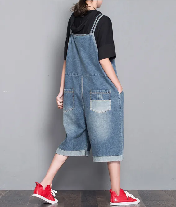 Loose Denim Casual Spring Denim Overall Women Jumpsuits  QYCQ32