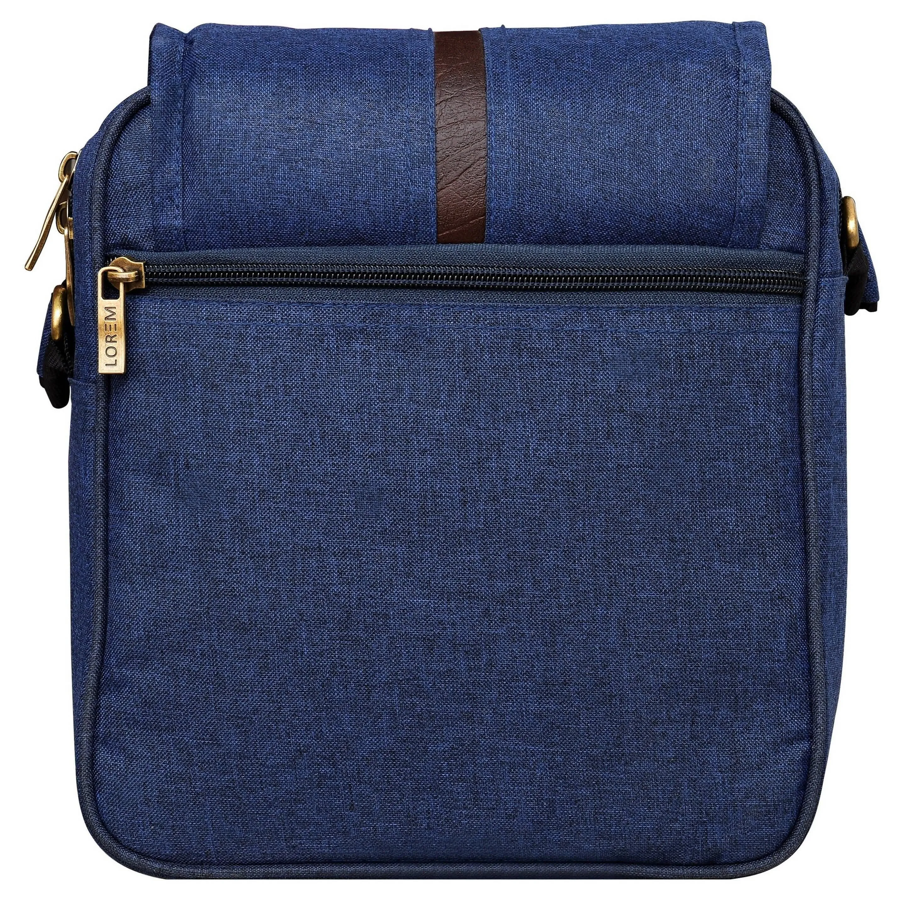 LOREM Blue Stylish Linen Textured Cross Body Sling Bag For Men (SL06)