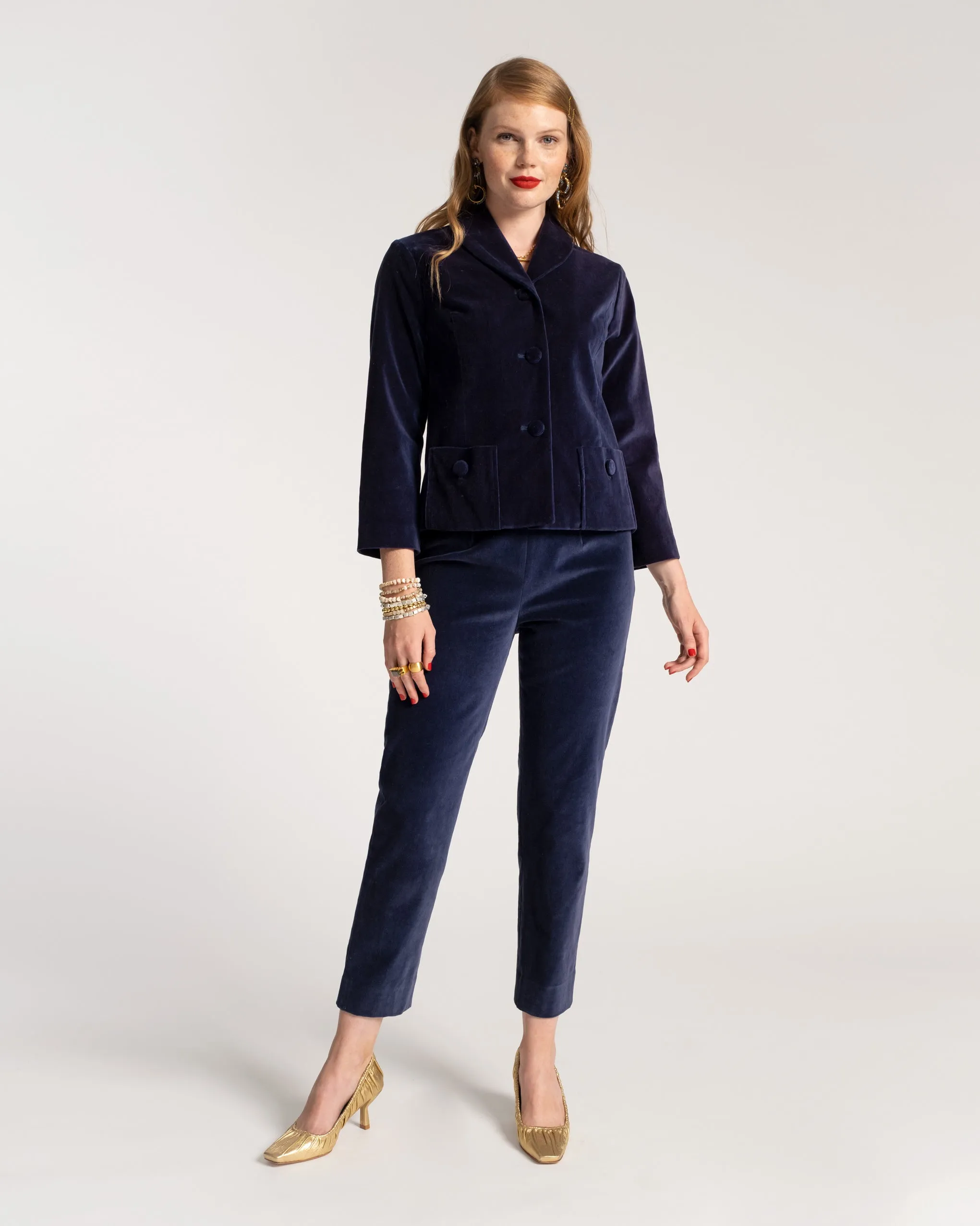 Lucy Pant Stretch Velvet Midnight