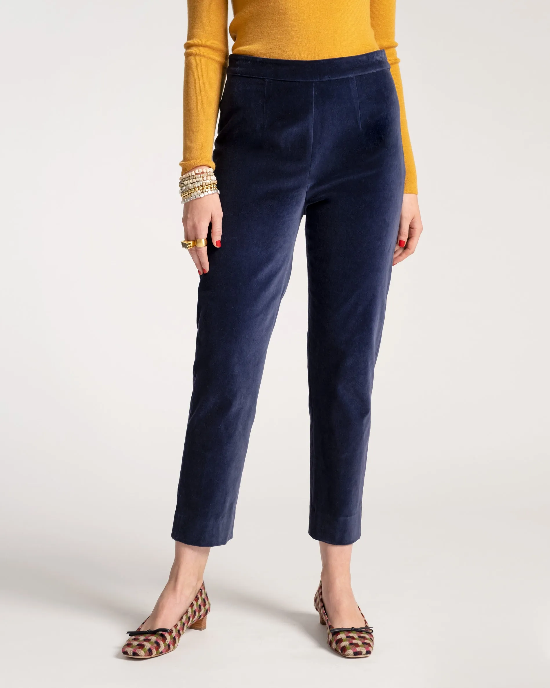 Lucy Pant Stretch Velvet Midnight