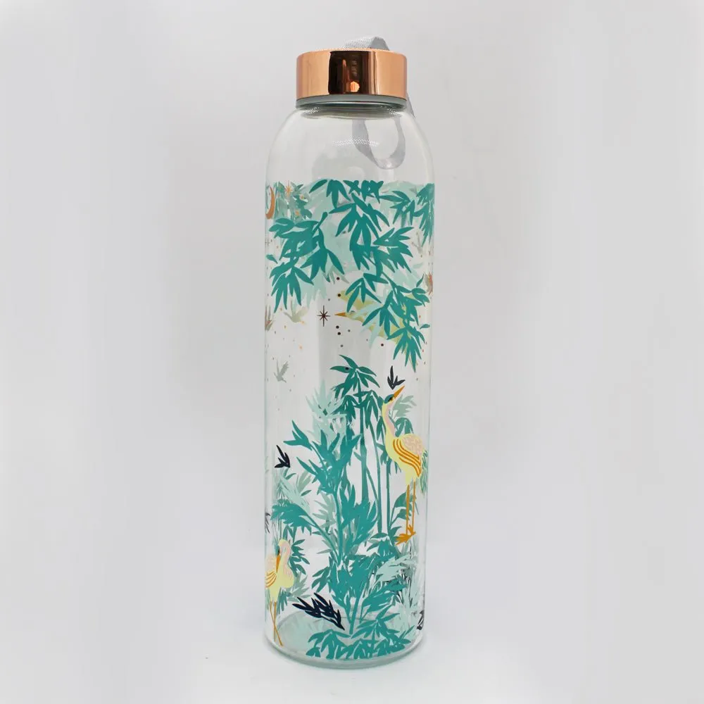 Luxe Crane Glass Water Bottle