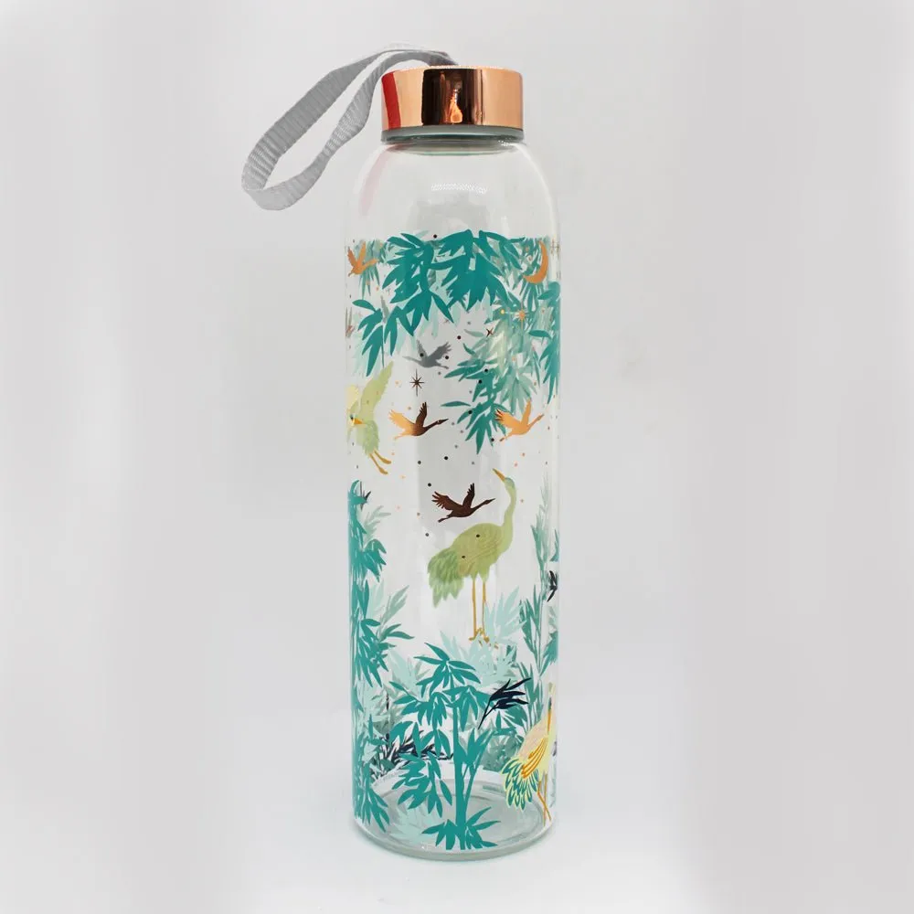 Luxe Crane Glass Water Bottle