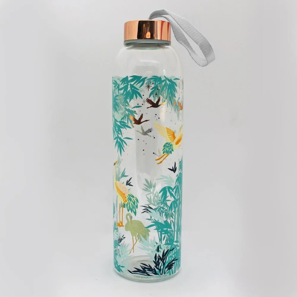 Luxe Crane Glass Water Bottle