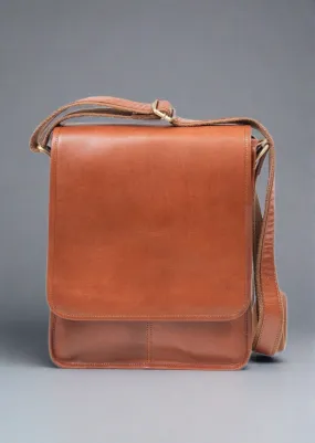 Luxury Irish Leather Messenger Bag - Tan