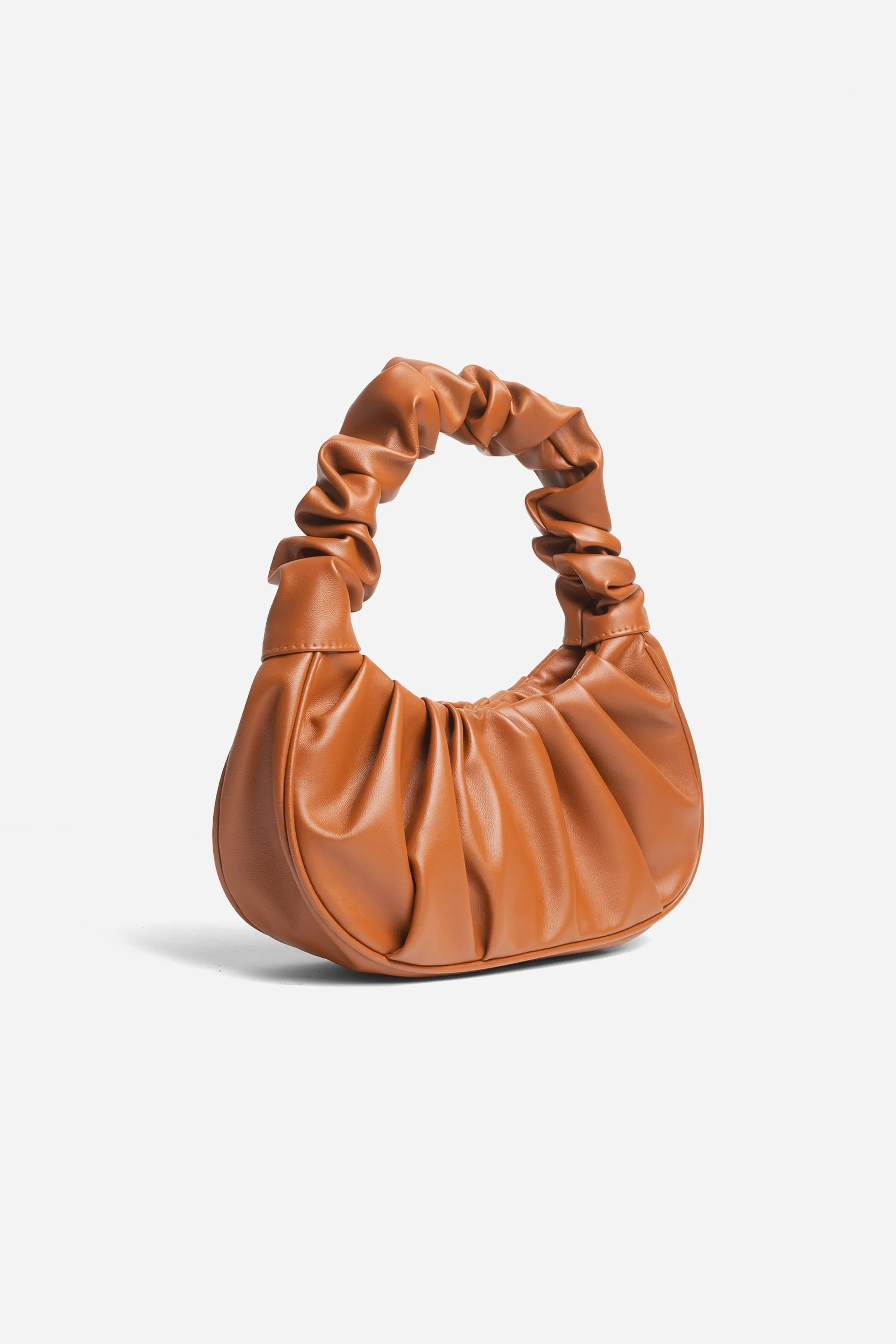 Macca Mini Tan Ruched Bag