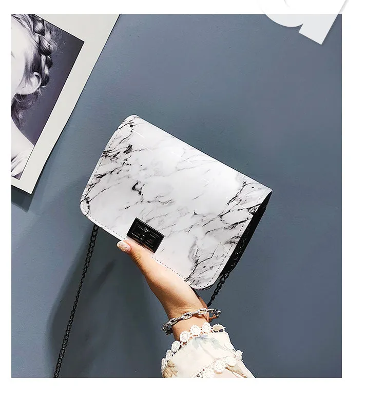 Marble Pattern Shoulder Bag