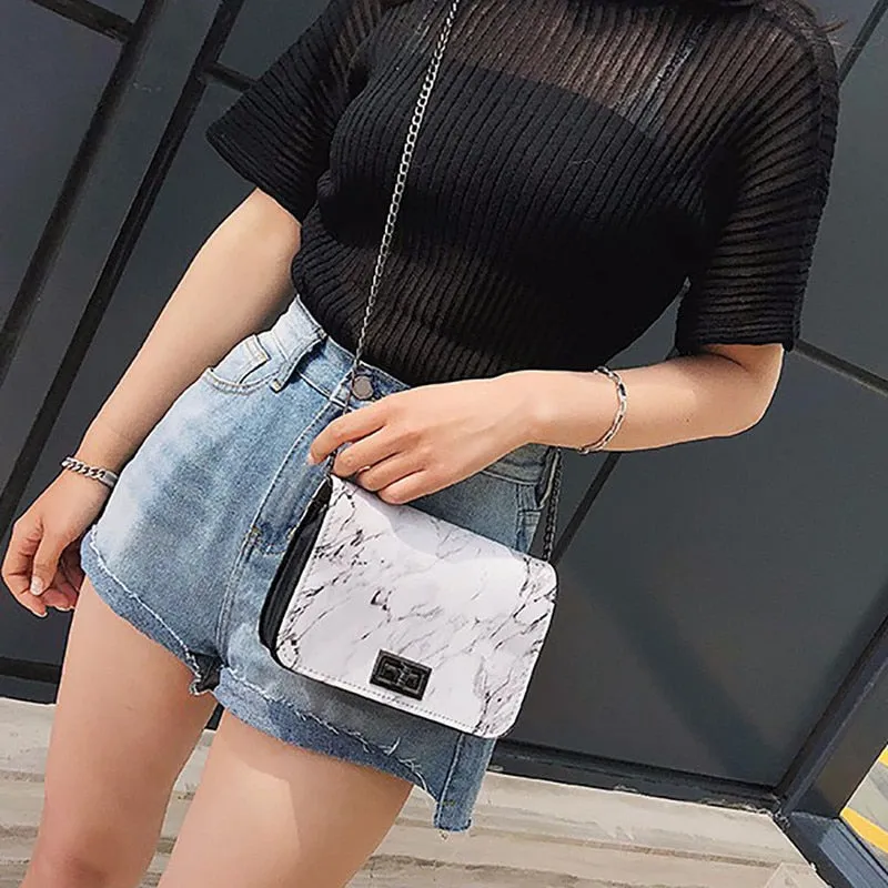 Marble Pattern Shoulder Bag