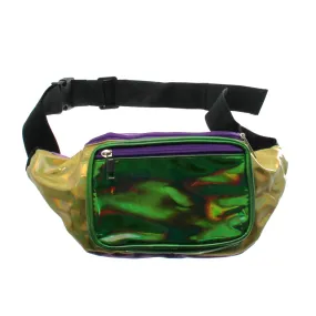 Mardi Gras Fanny Pack w Zipper Packet 15"