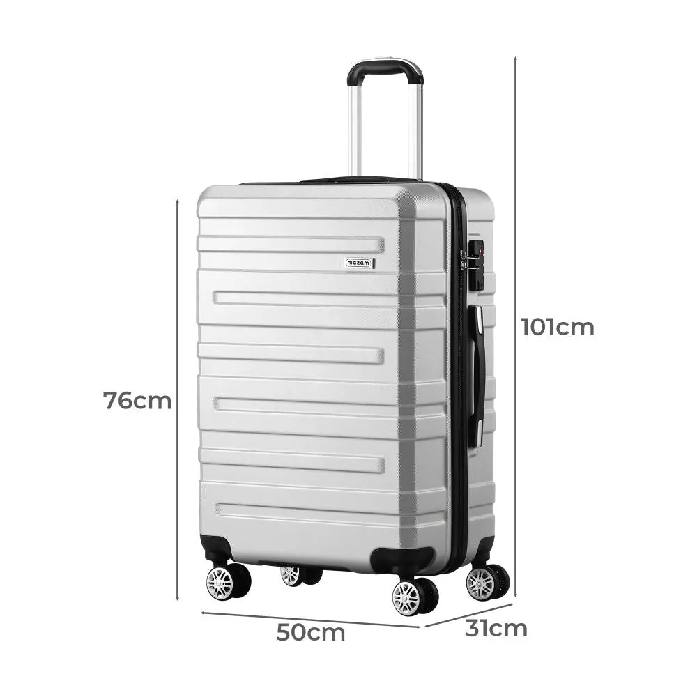 Mazam 28" Luggage Suitcase Trolley Set Travel TSA Lock Storage Hard Case Silver