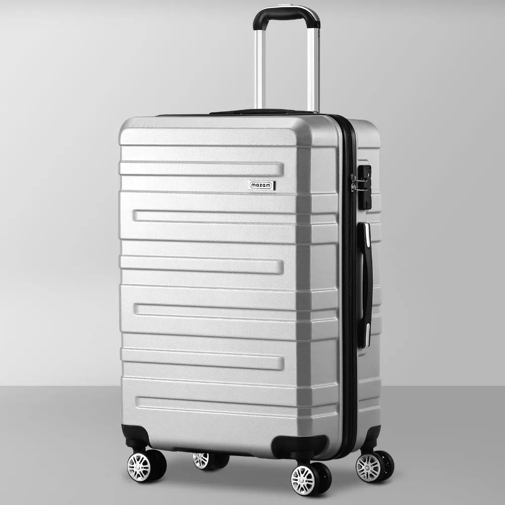 Mazam 28" Luggage Suitcase Trolley Set Travel TSA Lock Storage Hard Case Silver