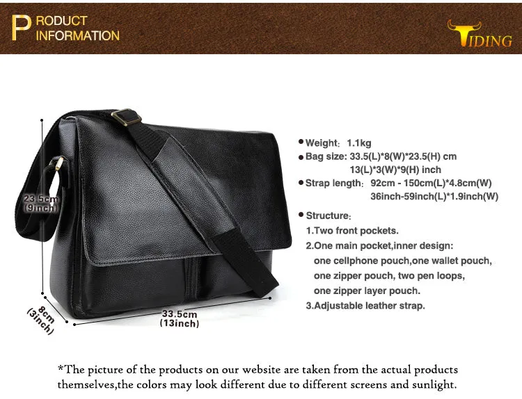 Men Cowhide Leather Briefcases