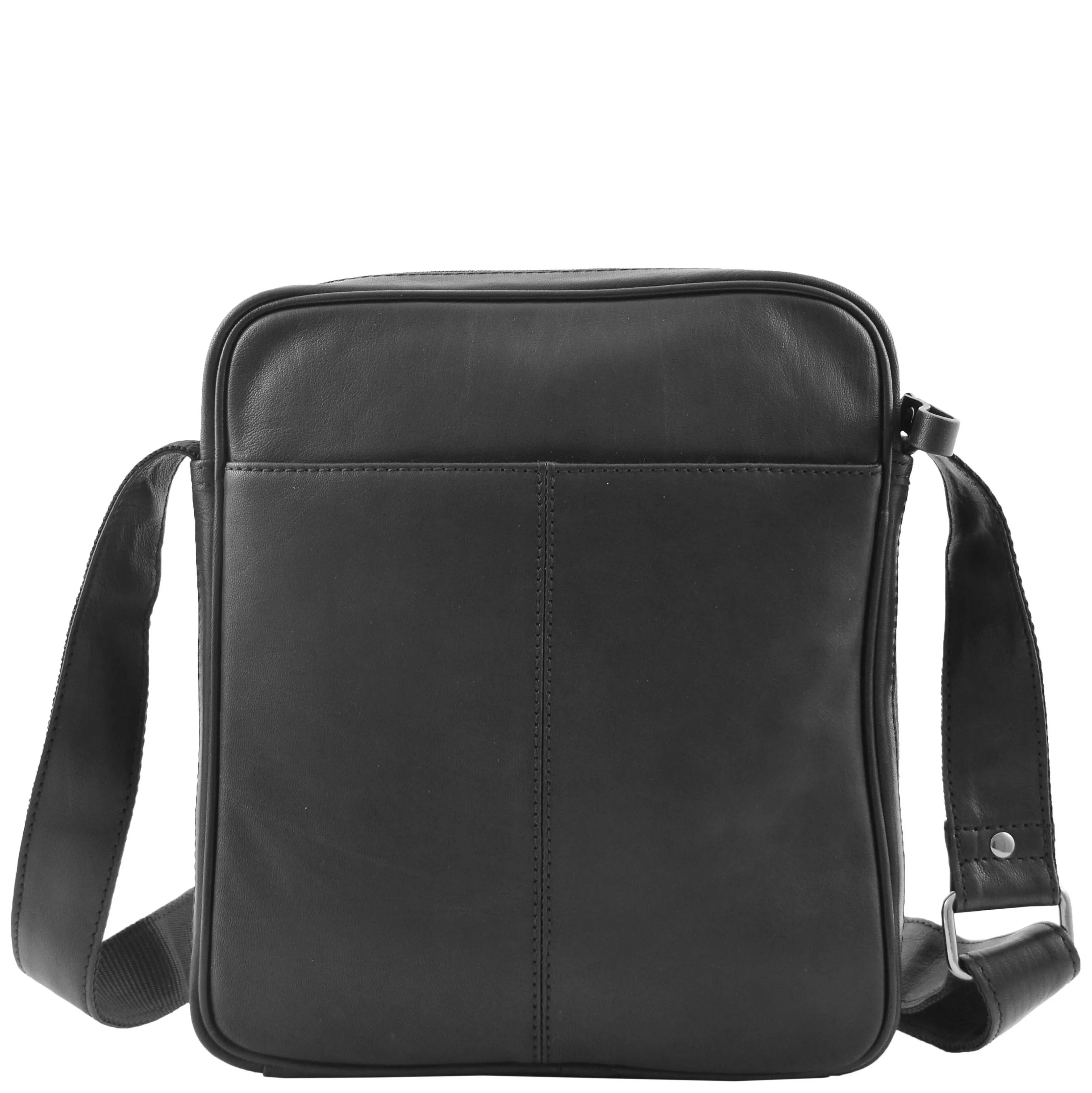 Mens Leather Cross Body Travel Flight Bag Aller Black